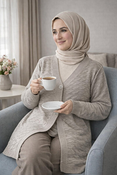 WE AND ME Women's Buttoned Knitwear Cardigan Casual Comfortable Cut