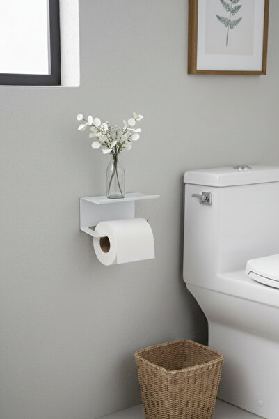 Grandmix Suport pentru hârtie igienică cu raft Accesoriu pentru baie Raft dec...