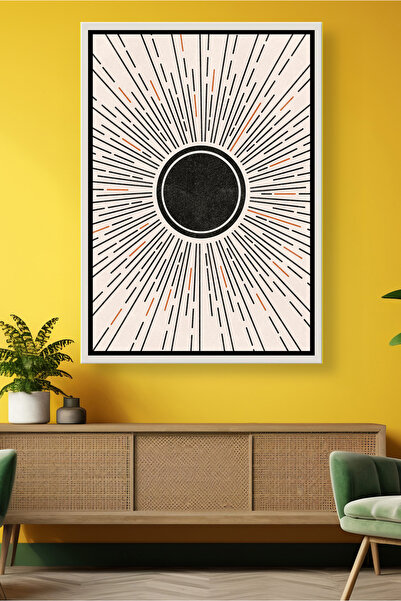 KOSS Dijital Model minimalist de raze solare abstracte, cu cerc negru în cent...