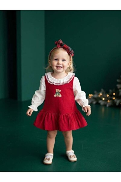 Zekids Kız Bebek Kadife Jile ve Bluzlu Takım