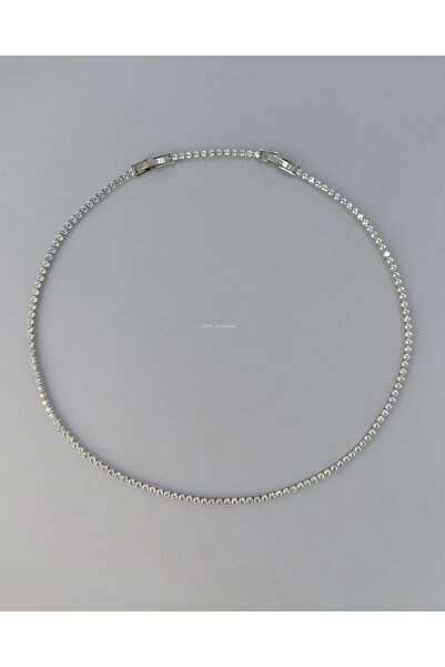 Samu Accessories 2mm Kare Taşlı Su Yolu Kolye - Timeless Sparkle