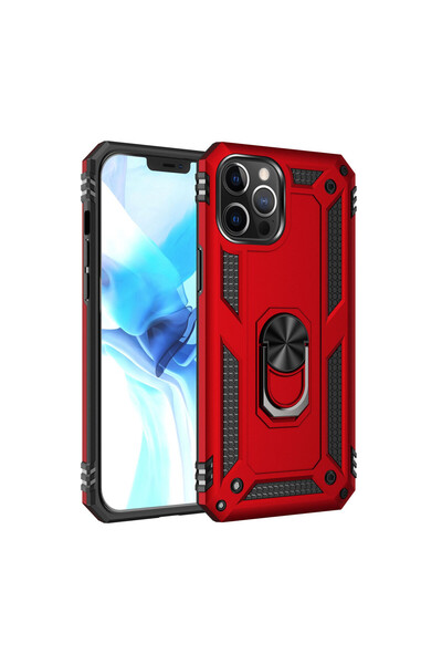 NewFace غطاء سيليكون لـ iPhone 12 Pro Max مع حلقة صوفيا - أحمر