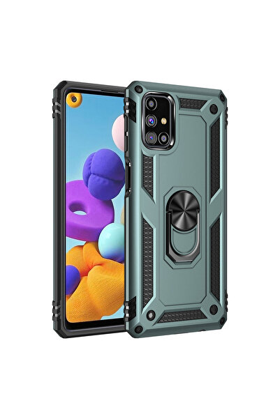 NewFace Samsung Galaxy M31S Case Sofia Silicone Cover with Ring - Green