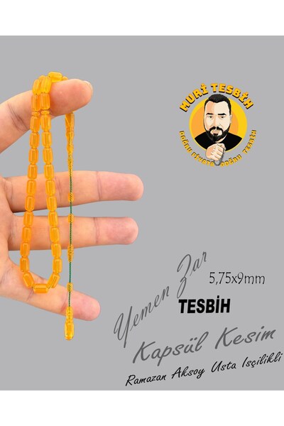 muri tesbih RAMAZAN AKSOY 10 GR YEMEN ZAR KAPSÜL KESİM 5,75X9