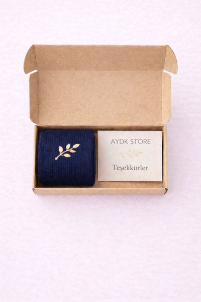 AYDK Women's Embroidered Patterned Socks – Minimal and Elegant Design, Gift Boxed