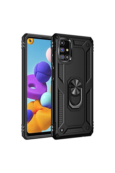 NewFace Samsung Galaxy M31S Case Sofia Silicone Cover with Ring - Black