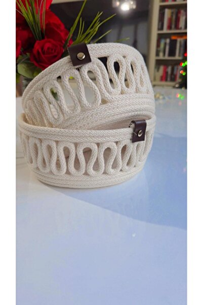 vanilyaa design Vanilya Design Hasır Krem Sepet İkili