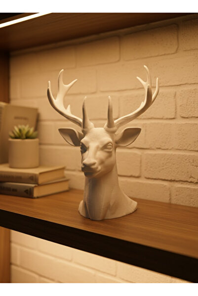 Najmaddin تمثال غزال أبيض 23 سم تصميم عصري مزخرف