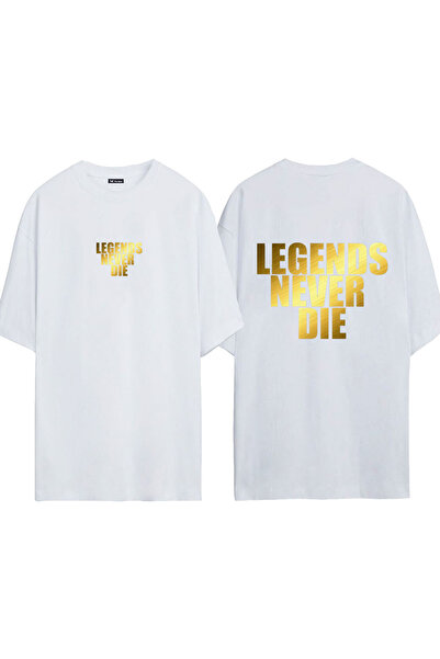 urbvn Legend never 1 Σχέδιο με στάμπα Λευκό Oversize Μπλουζάκι