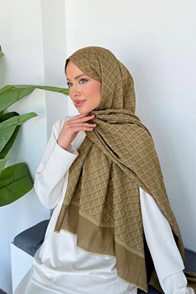 Şulemoda Giyim Linda Organic Cotton Shawl Oil Green