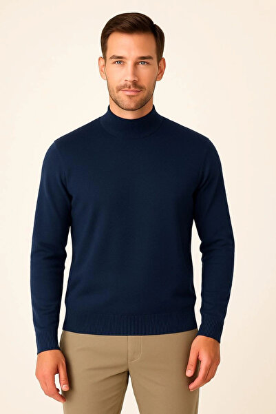 Alfanora Men's Half Turtleneck Knitwear Sweater Soft Textured Cotton Fine Wea...
