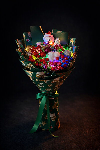 Şimal Çiçekçilik 🎄 Işıklı Premium Kokina Çiçeği – Ayıcıklı, Yılbaşı & Yeni Y...