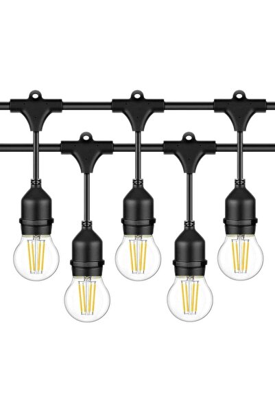 Generic 33FT Outdoor String Lights, Electric Plug-In Festoon Lights 10 Meter 20 LED Bulbs, Outdoor Waterproo