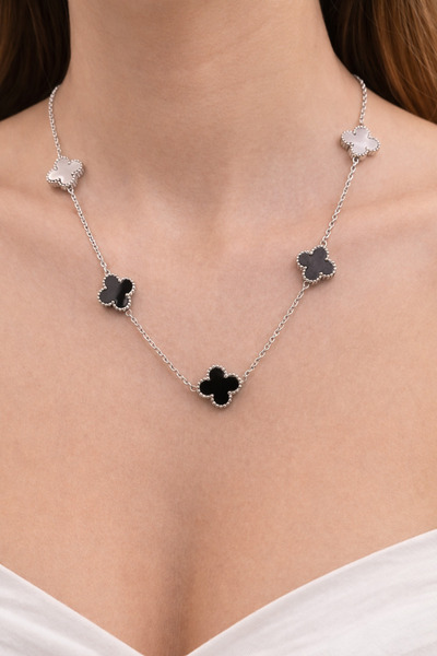 charmove ile kendinizi şımartın Women's Clover Black Stone Elegant Stylish St...