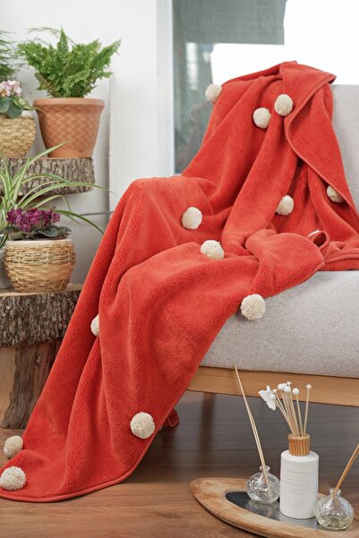 CAKKATEX بطانية تلفزيون ويلسوفت فائقة النعومة مع بومبوم | بطانية كرسي