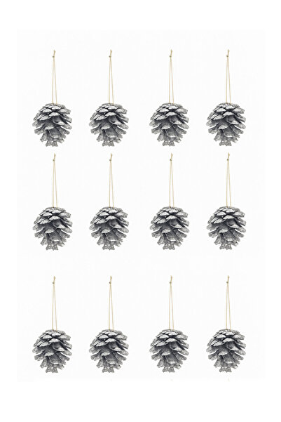 MATMEL زينة ميستيك هوم على شكل مخروط الصنوبر 4 سم، عبوة من 12 قطعة