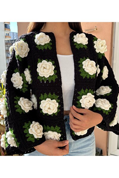 Hobihanem Tuhafiye Hand Knitted Cardigan