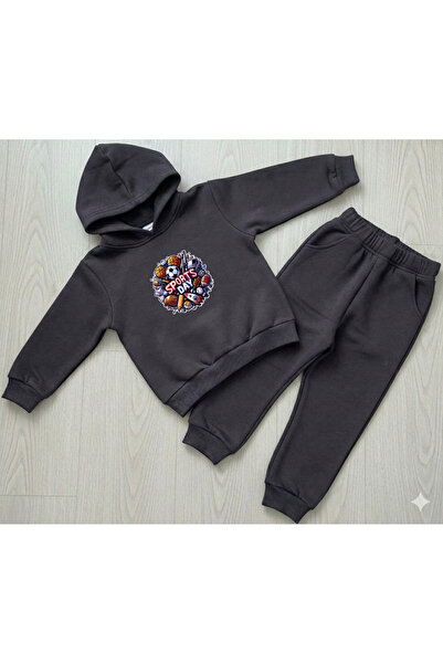 Machi Κορίτσια Αγόρια Παιδική Ημέρα Αθλητισμού με τύπωμα Ανθρακί με κουκούλα ...