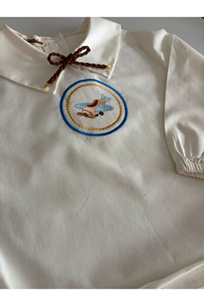 il mio bambino قميص مطرز على شكل طائرة لطيف للأطفال الأولاد مصنوع يدويًا من ا...