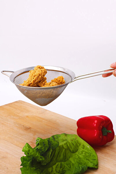 Depa مصفاة سلكية بمقبض 12 سم من الفولاذ المقاوم للصدأ مصفاة مطبخ مخروطية الشكل