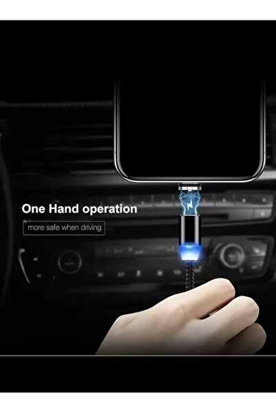 OEM DD-045 3-in-1 charging cable, black, 1m long, illuminated magnetic head, fast charging