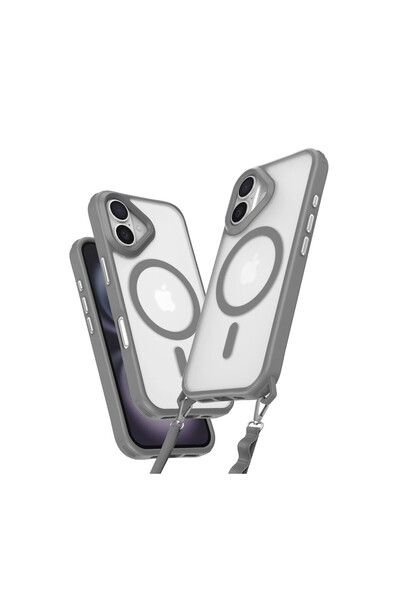 NewFace حافظة آيفون 16 بلس من السيليكون من إنكا ماجسيف - رمادي تيتانيوم