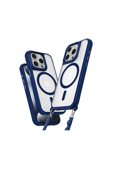 NewFace iPhone 14 Pro Max Case Enka Magsafe Silicone Case - Navy Blue