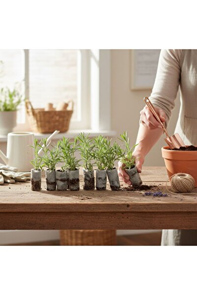 TABER 10'lu Paket Paper Potta Lavanta Fidesi 10-15 cm - Yüksek Köklü Canlı ve...