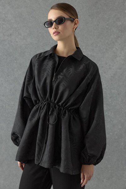 Merve Gültekin Patterned Jacquard Jacket Black