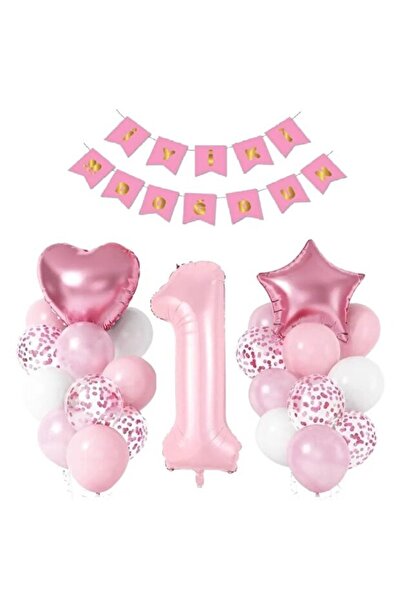 ÇITIPITISTORE PEMBE RENK RAKAMLI İYİKİ DOĞDUN YAŞ BALON SET