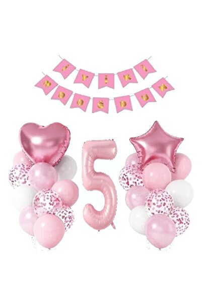 ÇITIPITISTORE SET DE BALEONE CU NUMERE, CULOARE ROZ, LA MULȚI ANI