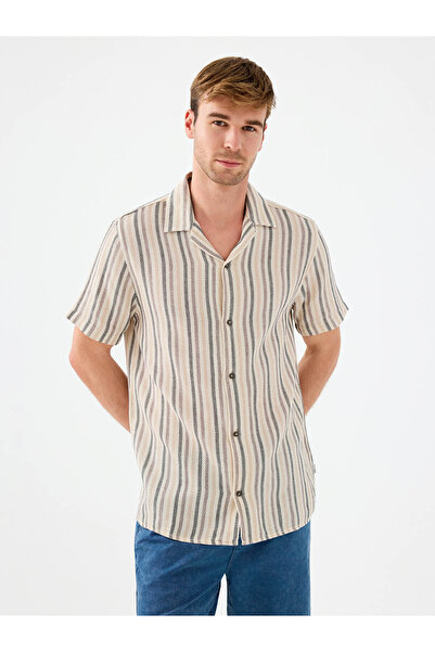 Loft 26Yp69000636 Brown Men's Shirt Lf2039535