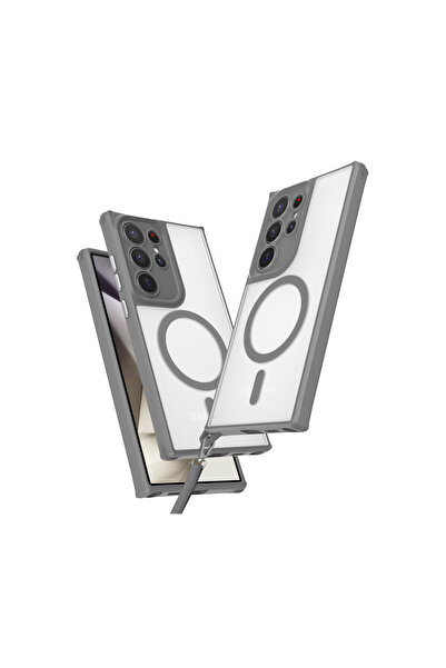 NewFace حافظة سامسونج جالاكسي S25 الترا حافظة سيليكون Magsafe - رمادي تيتانيوم