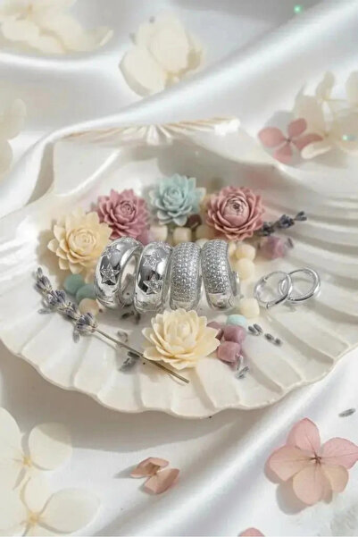 Dorvina Zircon Stone Brass Silver Color Hoop Women's Earring Set Tarnish Resistant |   Stylish and Durable Jewelry