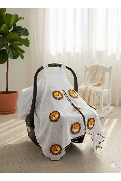 ÖZÇELİKAVM %100 El Örgüsü Nakışlı Puset Örtüsü