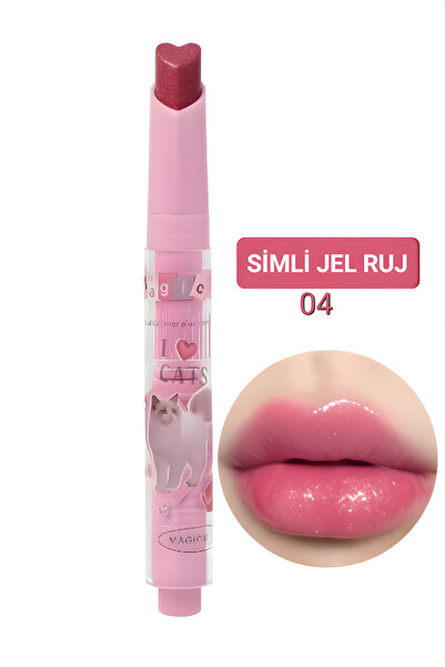 magic casa Kalp Uçlu Simli Jel Ruj Doğal Parlaklık & Yumuşak Doku
