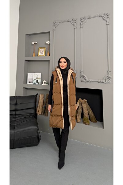 VOLT CLOTHİNG Double Sided Padded Hooded Woven Vest