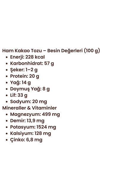 NATURANNE Ham Kakao Tozu 100 g Cam Kavanoz - Doğal , Katkısız , Koruyucusuz , Premium