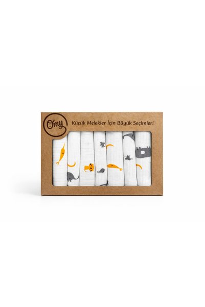 OMY 7-Piece Baby Mouth Wiping Wipes Boxed Gift Patterned