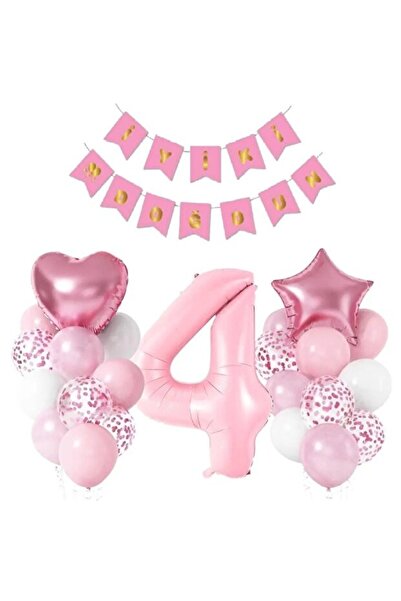 ÇITIPITISTORE PEMBE RENK RAKAMLI İYİKİ DOĞDUN YAŞ BALON SET