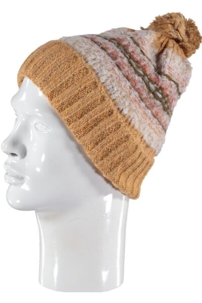 bipamuk قبعة نسائية محبوكة ناعمة الملمس من تصميم Emırre مع كرة زينة