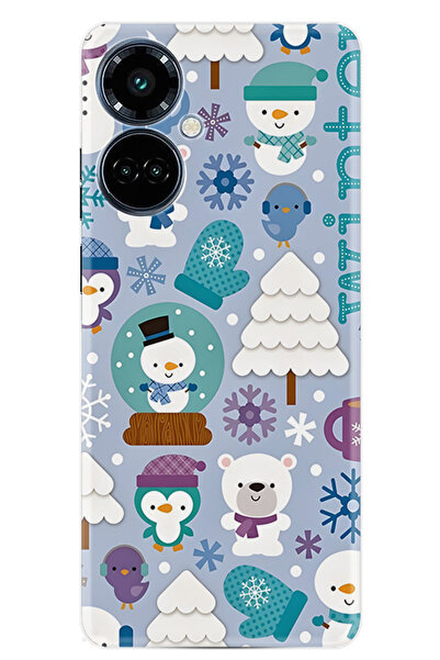 TECNO غطاء حماية لهاتف Camon 19 Pro بتصميم مزخرف بمناسبة العام الجديد Christm...