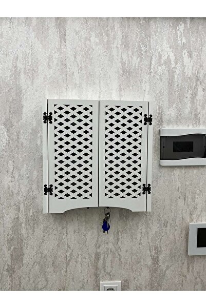 AA AHŞAP Elektrik Pano Düzenleyici Duvar Düzenleyici Ahşap Dekoratif Beyaz Ku...