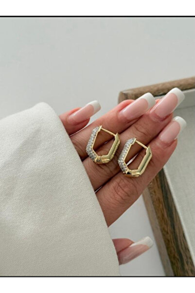 Bujiteri Taş detaylı kare küpe