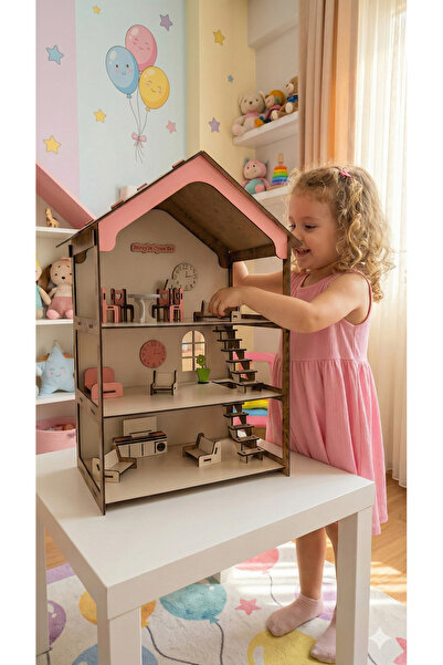 Dekorobi İsme özel Ahşap Minyatür Oyun Evi – Eğitici ve Hayal Gücünü Geliştir...