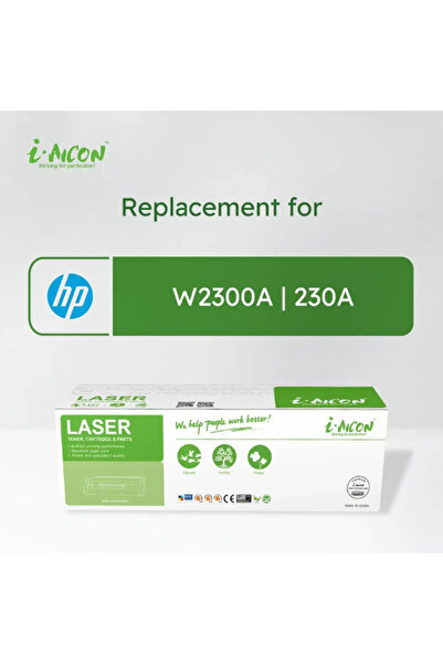 I-AICON خرطوشة حبر ليزر سوداء متوافقة مع طابعة HP W2300A، عالية الإنتاجية، تطبع 2000 صفحة