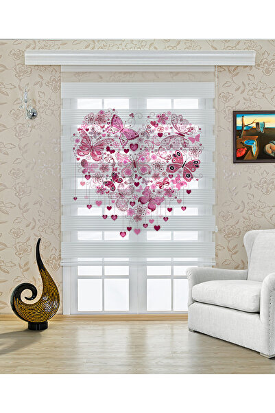 Perdecizade (ENXBOY)KALP DİJİTAL BASKILI ZEBRA PERDE-COCUK ODASI-STOR PERDE