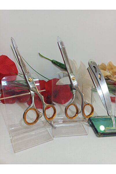 SMP Berber Çelik Saç Kesim Makas Seti Profesyonel 6 inç 3 lü Set Japon