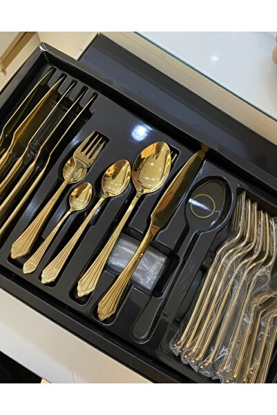 Artful Taç Gold 36 Parça 6 Kişilik Çatal Kaşık Bıçak Takımı