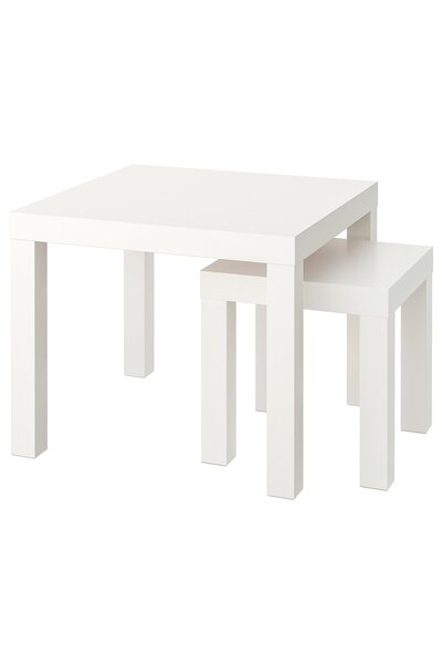 AZOZ MERCHLY Nest of tables, set of 2, white